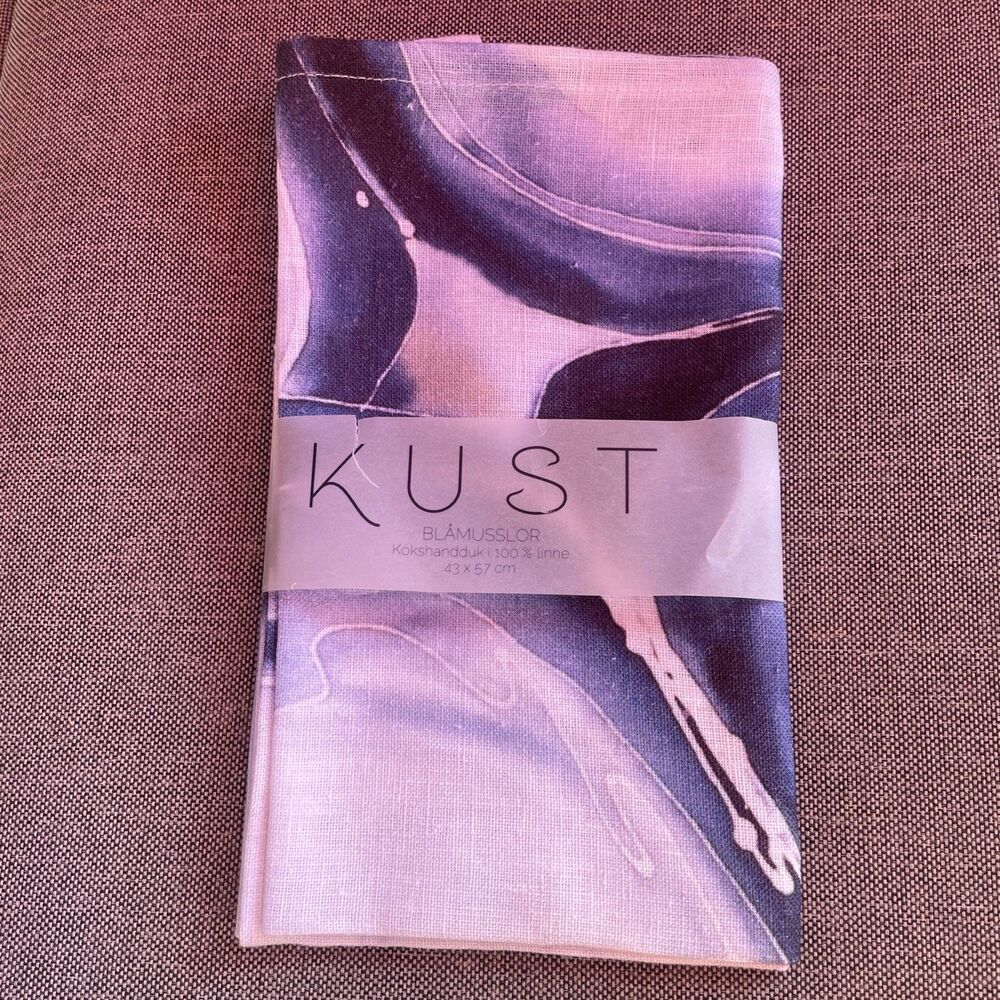 Swedish Linen Tea Towel Mussels NWT Swedish Summer Gift Seaside